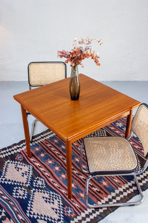 Vintage teak dining table AM ​​Mobler Danish square mid-century