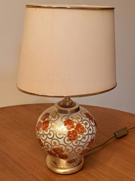 Image 1 of Lampada da tavolo La Porcellane Firenze 4015 – Porcellana dipinta a mano e oro – Classico del design italiano