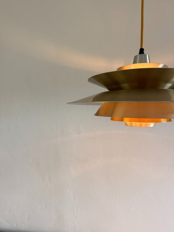 Vintage Lyskaer pendant - Bent Nordsted - Danish multiulayered lamp, Pendant lamps, Aluminium, Yellow (photo 6 of 14)