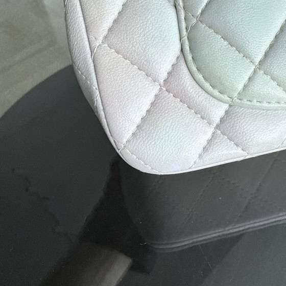 Image 1 of Chanel Classic Flap Mini Top Handle -Quilted Lambskin Ombre Rainbow Gold Hardware Microchip