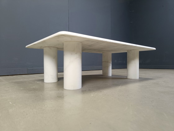 Image 1 of Table basse en marbre de Carrare Angelo Mangiarotti pour Up&Up, Italie