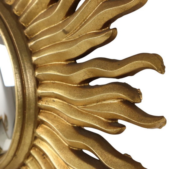 Image 1 of Vintage Bladgoud Vergulde Zonnespiegel Sunburst Convex 52cm