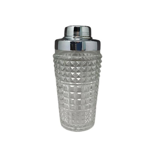 Splendido shaker per cocktail in cristallo tagliato degli anni '60. Prodotto in Italia.