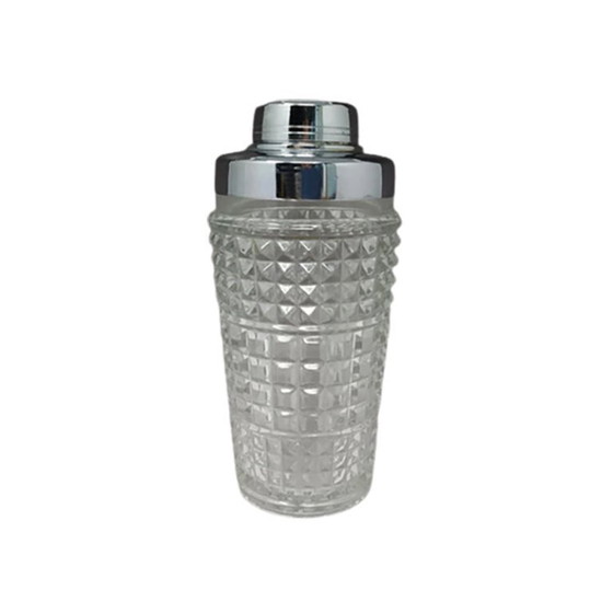 Image 1 of Splendido shaker per cocktail in cristallo tagliato degli anni '60. Prodotto in Italia.