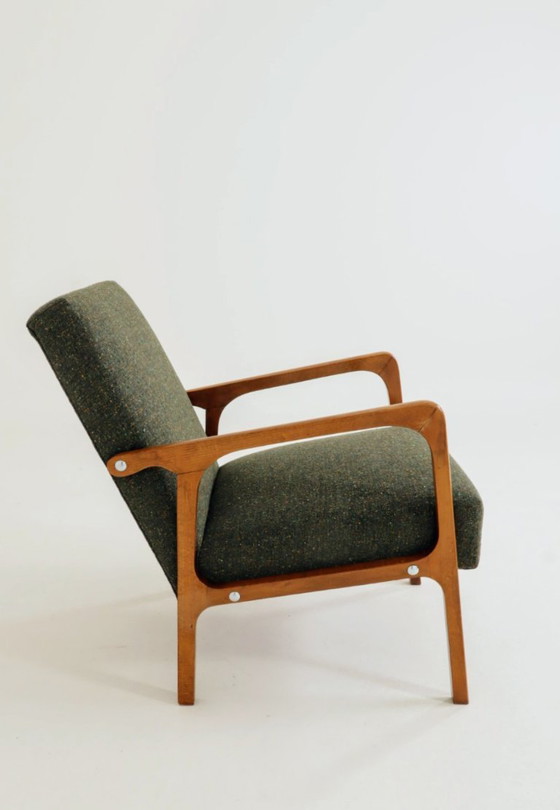Image 1 of Vintage fauteuil in mid-century modern design, avocadogroene granola, 1960