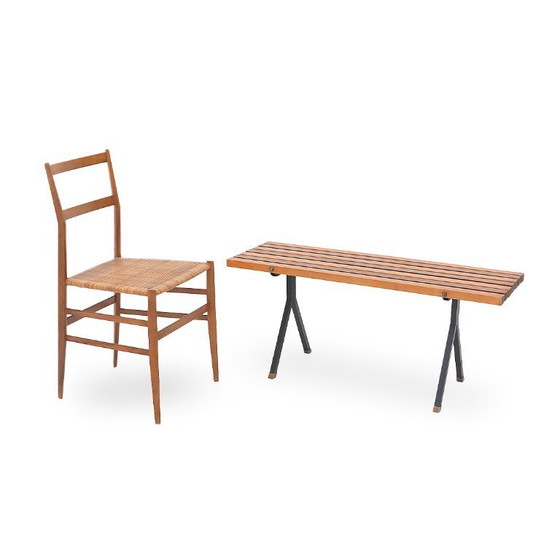 Image 1 of Banc en métal et en bois, années 1950