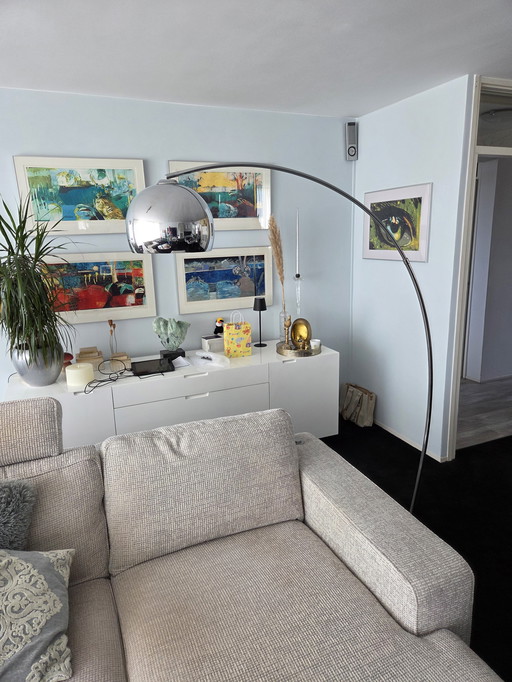 Vintage chrome arc lamp