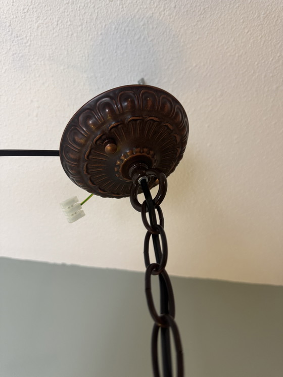 Image 1 of Prachtige glas-in-lood Tiffany hanglamp - Nieuw in doos!