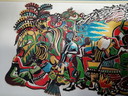 Pintura colorida sobre lienzo - África Verm. Masai