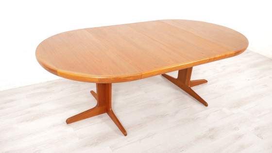 Image 1 of Vintage Round Dining Table | Teak | Extendable | 120 cm