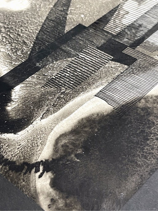 Original artwork on paper signed Eugène Eechaut, created in ink in 1973 - Framed