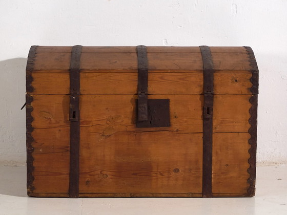 Antieke kist met metalen structuur (ca. 1900) #80 – Opbergkast, Rustic (photo 34 of 40)