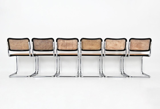 Image 1 of Chaises de salle à manger style B32 de Marcel Breuer, lot de 6