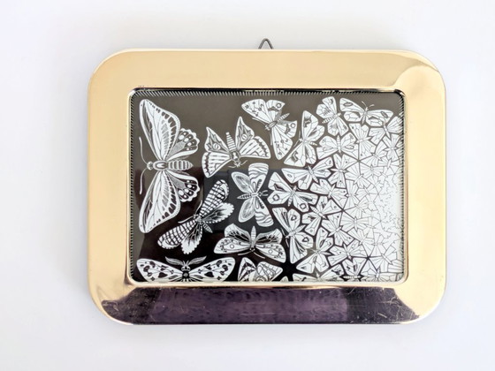 Image 1 of Ensemble de 3 cadres photo vintage en laiton argenté, 13 x 18 cm