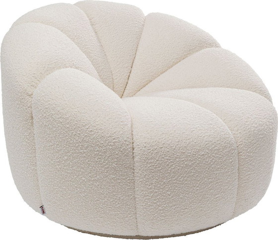 Image 1 of Kare Design – Sillón giratorio Peppo (Blanco Bouclé) – en perfecto estado