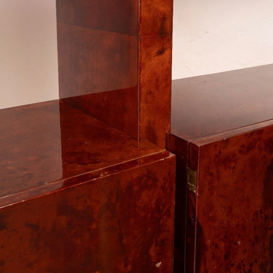 Image 1 of Perkamenten boekenkast van Aldo Tura voor Tura Milano 1960