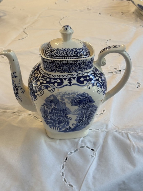 6-piece Royal Sphinx Maastricht Cambridge Old England Crockery, blue-white, Ceramic, Vintage (photo 6 of 12)
