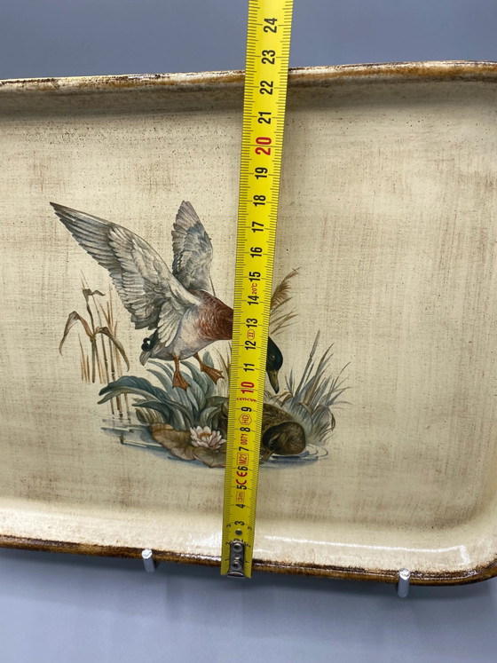Vintage dienblad met eenden in riet, jaren 60-70 – Decoratieve objecten, Wood (photo 6 of 6)