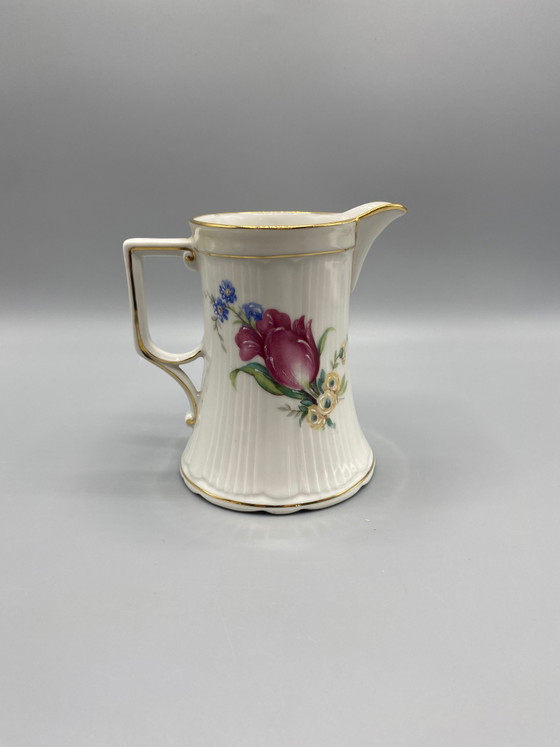 Lattiera in porcellana di Limoges con decorazione a tulipani – Oggetti decorativi, Porcelain, Gold, Art Deco (photo 3 of 7)