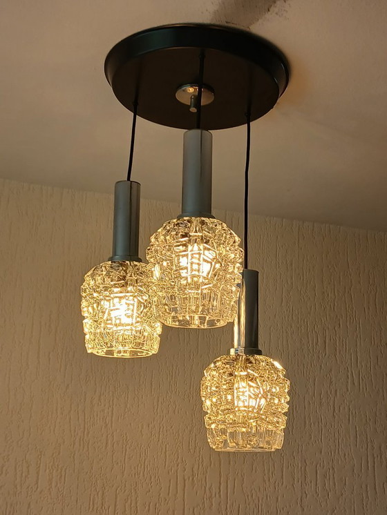 Image 1 of Cascade Lamp - Glas - Chrome - Vintage - Jaren 60 
