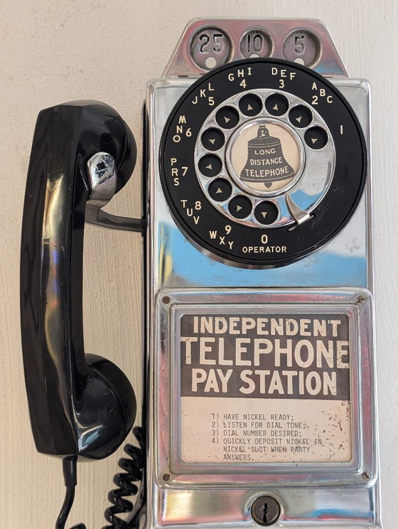 Image 1 of Vintage Automatic Electric Co. Chrome Pay Phone USA