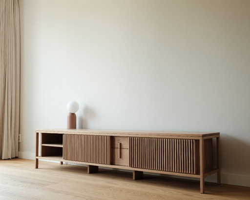 Formosus Home mueble multimedia/TV, roble, hecho a mano