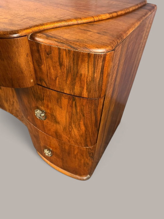Scrivania Art Déco in noce stile Streamline, circa 1935 – Tavolini, Wood (photo 5 of 11)