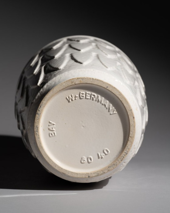 Image 1 of Vase de sol blanc Bay Keramik (modèle 8040), céramique ouest-allemande des années 1960-1970, H 40 cm