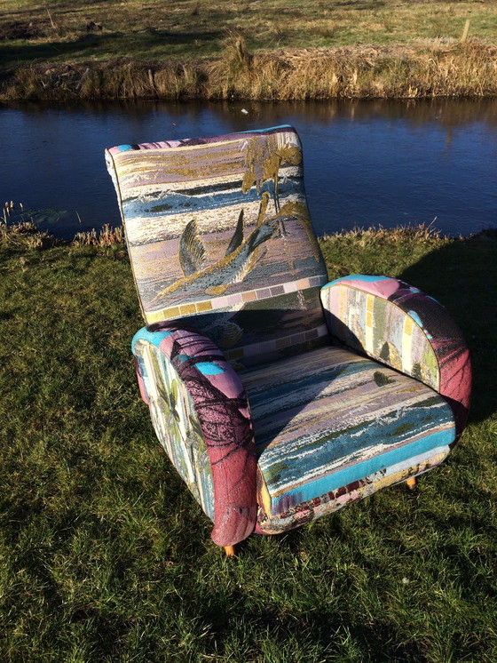 Image 1 of 1 uitklapbare, mid-century relaxfauteuil