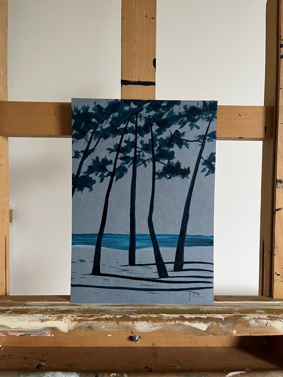 Image 1 of Inchiostro su carta "blue jeans" da 250 g. Dimensioni 21x30 cm.