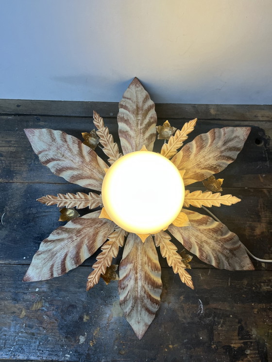Image 1 of plafonnier vintage italien fleur masca