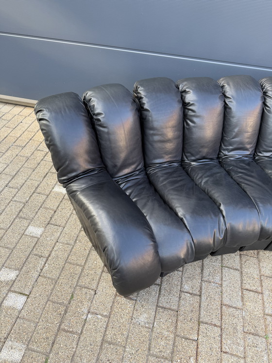 Image 1 of De Sede DS600 Snake Tatzelwurm 13-piece set in black leather in top condition!