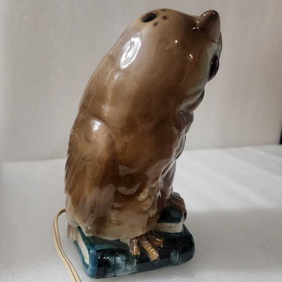 Image 1 of Lampada/luce notturna vintage a forma di gufo in ceramica, anni '50-'60, Germania