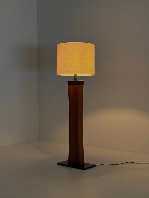 Italiaanse Mid Century Vloerlamp Van Teakhout – vloerlampen, Wood, Metal