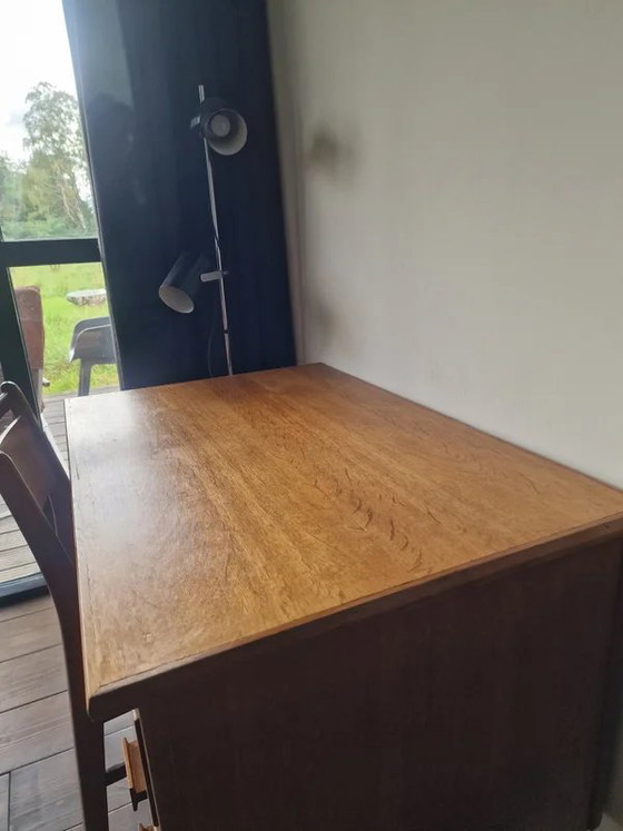 Vintage oak Desk - Eeka Meubelen - 50s/60s – Mid-Century Modern – Wood, Mid Century Modern (photo 11 of 23)