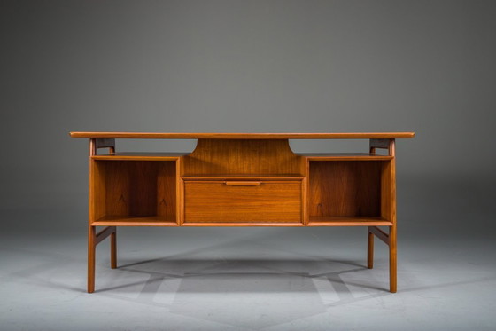 Image 1 of Teak Model 75 Desk from Omann Jun Møbelfabrik, 1960s