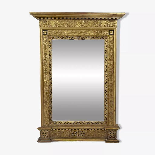 Miroir en bois doré XIXème Maison Goupil & Cie