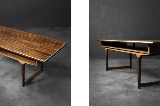 Image 1 of Mesa de centro danesa de mediados de siglo con estante, años 60