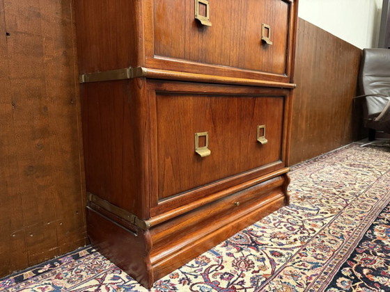 Original Globe Wernicke Filing Cabinet – Wood, Brass (photo 6 of 11)