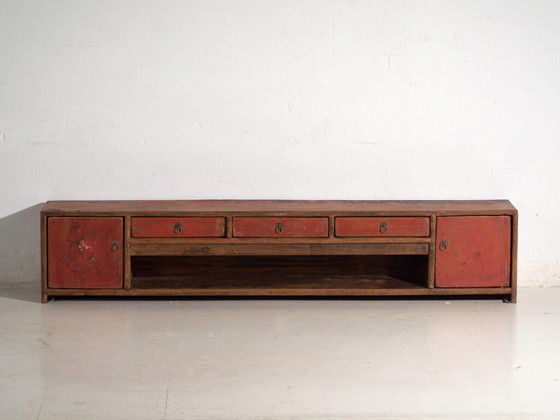 Antiker rot lackierter Unterschrank aus Ulmenholz – China, circa 1900 – Sideboard, Iron (photo 35 of 40)
