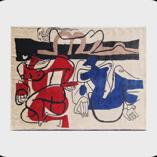 Le Corbusier „Drei Frauen“-Teppich – Handgeknüpfter Wollteppich im Aubusson-Stil (250 x 200 cm) – vloerkleden en tapijten