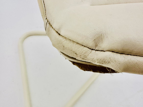 4 x B5 Cantilever Chairs by Stefan Wewerka for Tecta, Germany, 1982, Side chairs, Metal, Leather, White (photo 4 of 5)