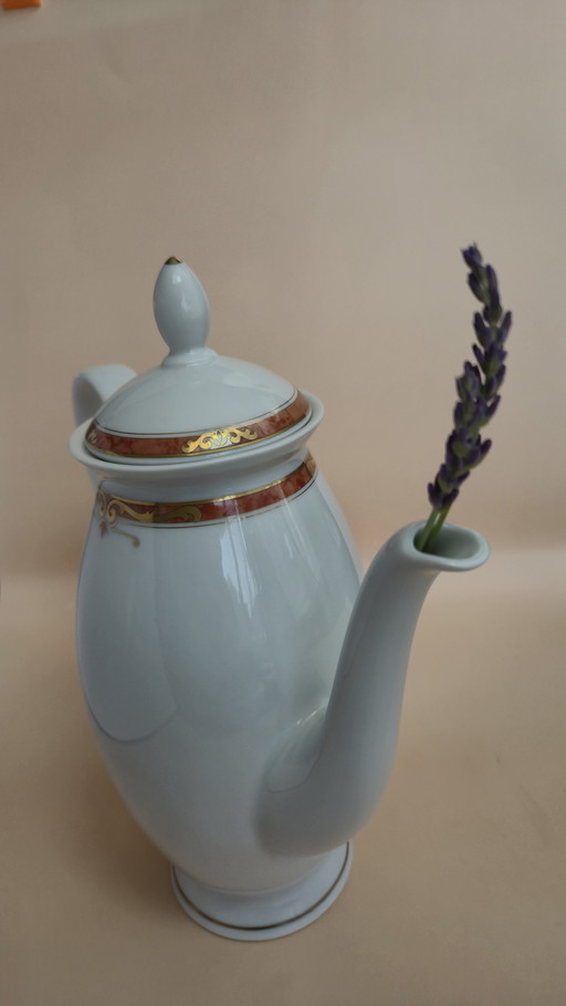 
Bruno Evrard porcelain coffee pot - Chalet model - fine gilding