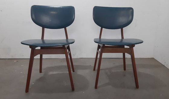 Image 1 of Set di sedie per sala da pranzo Louis van Teeffelen in teak degli anni '50