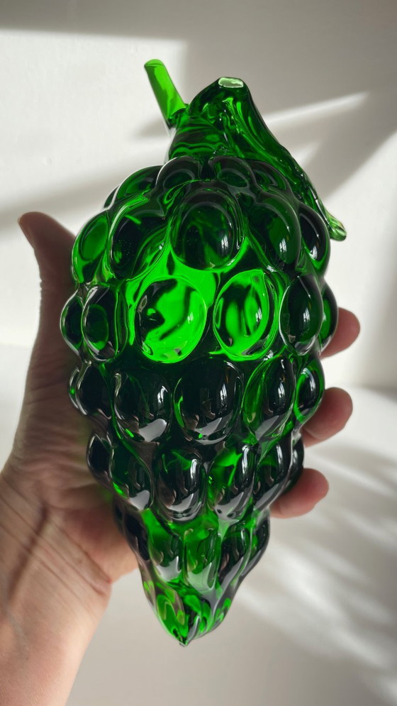 Image 1 of Vintage groene glazen druiventros