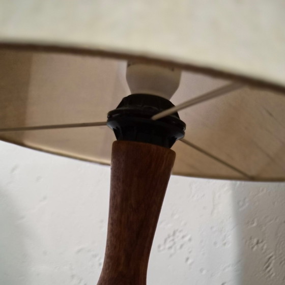 Mid-Century Domus Teak Table Lamp, Light, Table Lamp, Beige, 1960s – Wood (photo 7 of 8)