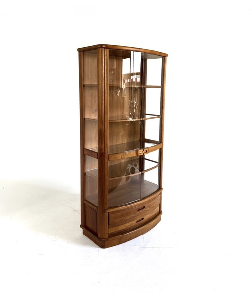 Vintage Danish display cabinet Teak & Glass '80s