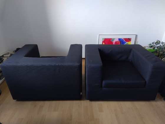 Image 1 of Zanotta Throw Away fauteuil in black textile 