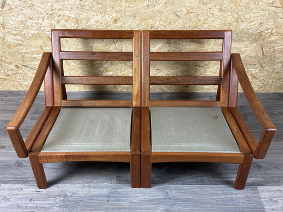 Image 1 of 60s 70s teak couch sofa 2-seater by Glostrup Møbelfabrik Denmark Design