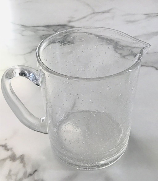 Pichet verre bullé transparent